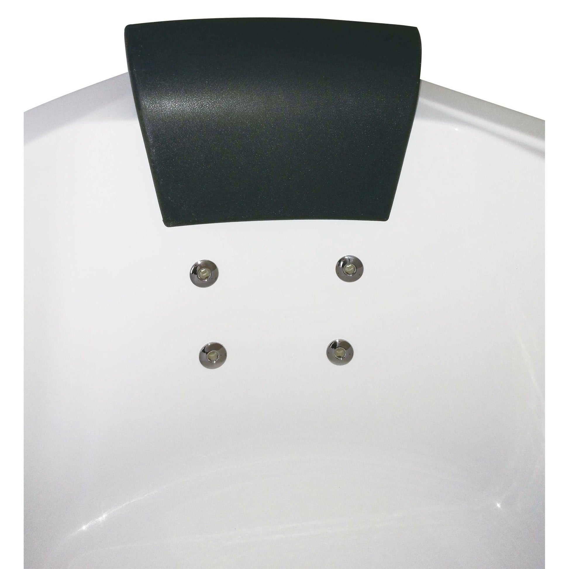 Eago Modern Double Seat Corner Whirlpool 5" White Bathtub with Fixtures