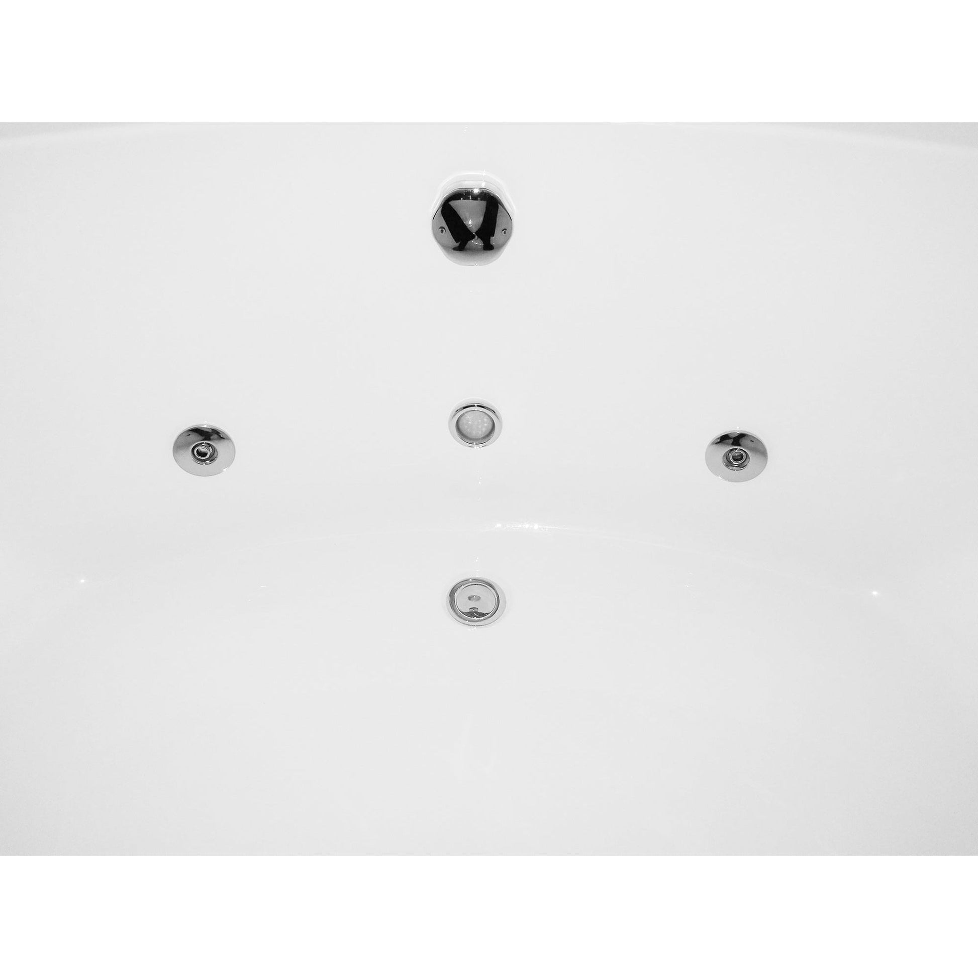 Eago Modern Double Seat Corner Whirlpool 5" White Bathtub with Fixtures