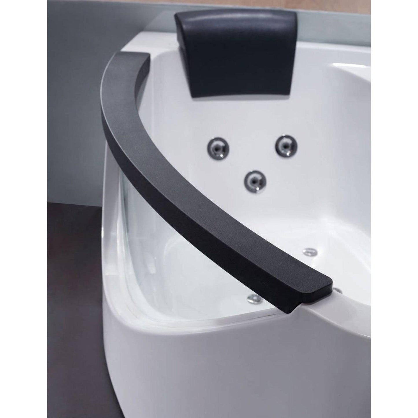 Eago Right Corner Whirlpool 5 ft Clear Rounded Acrylic White Bathtub