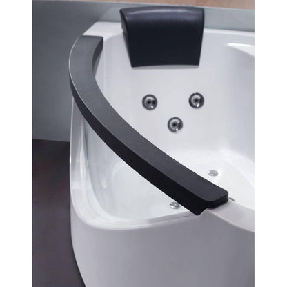 Eago Right Corner Whirlpool 5 ft Clear Rounded Acrylic White Bathtub