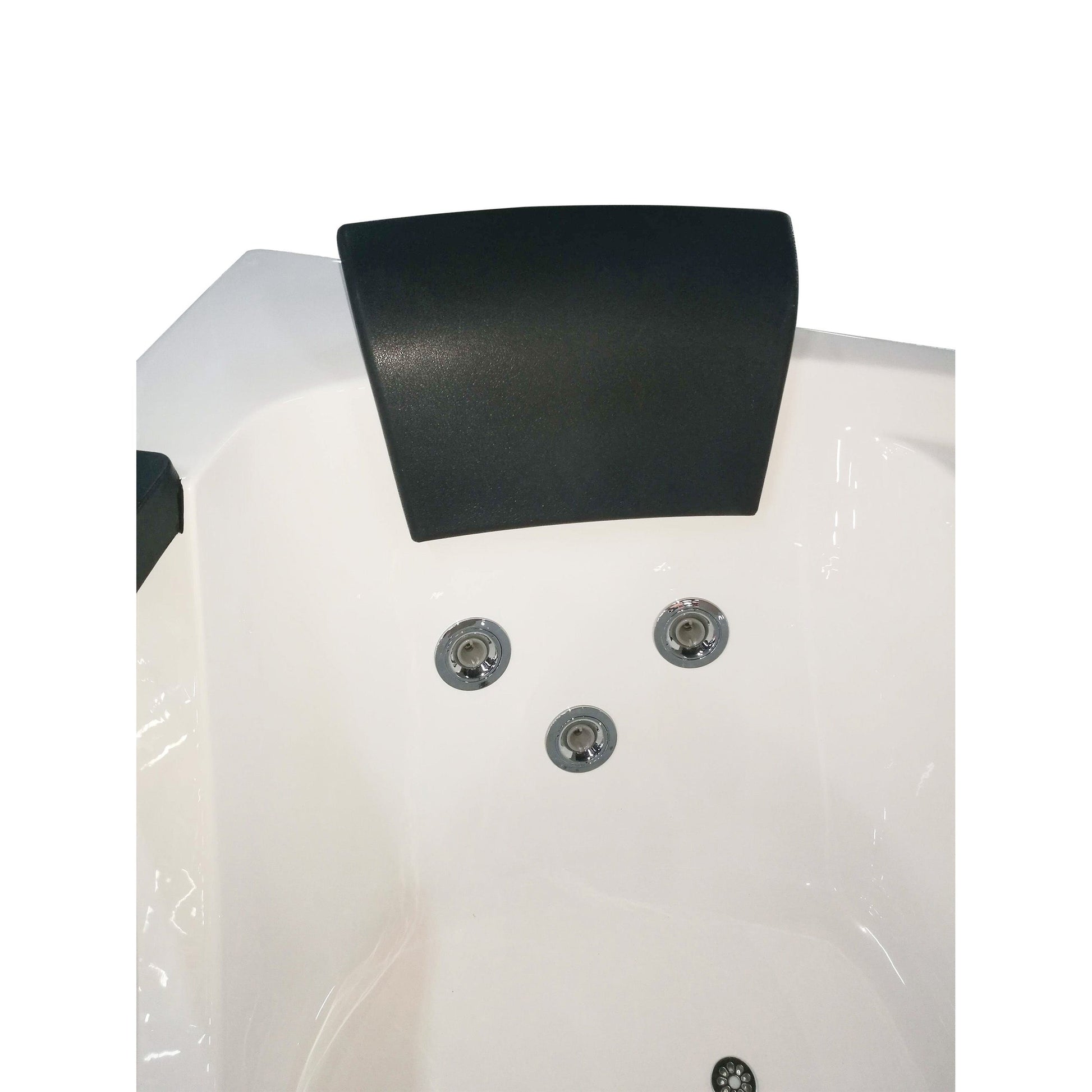 Eago Right Corner Whirlpool 5 ft Clear Rounded Acrylic White Bathtub