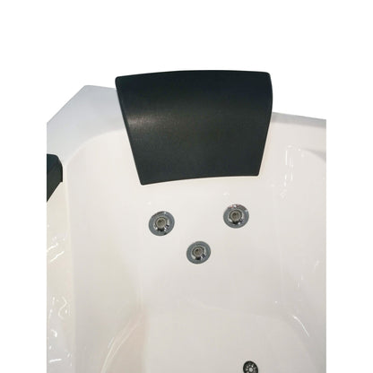Eago Right Corner Whirlpool 5 ft Clear Rounded Acrylic White Bathtub