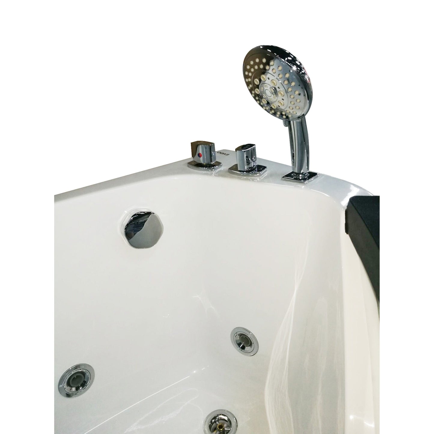 Eago Right Corner Whirlpool 5 ft Clear Rounded Acrylic White Bathtub