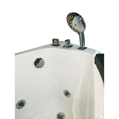 Eago Right Corner Whirlpool 5 ft Clear Rounded Acrylic White Bathtub