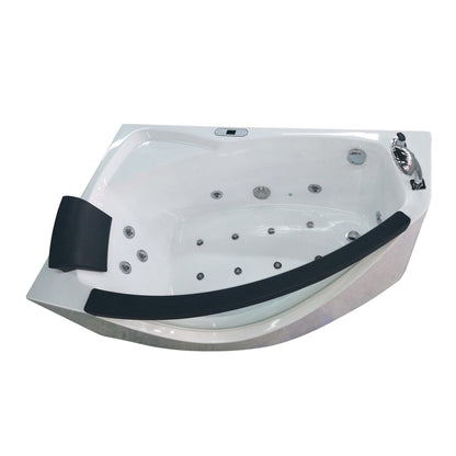 Eago Right Corner Whirlpool 5 ft Clear Rounded Acrylic White Bathtub