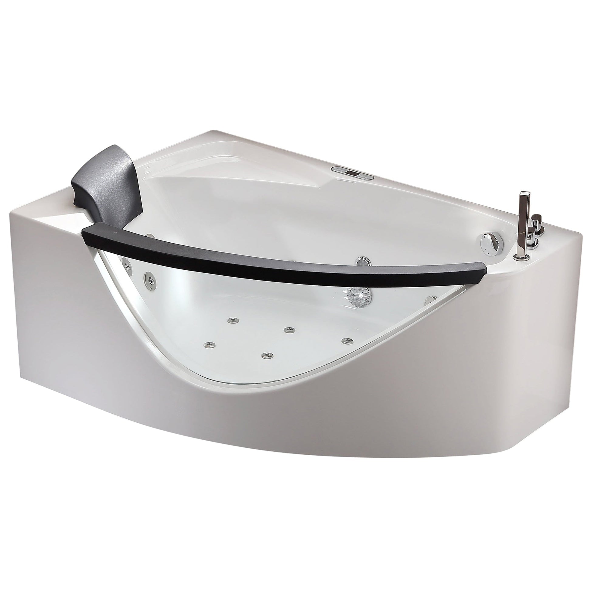Eago Right Corner Whirlpool 5 ft Clear Rounded Acrylic White Bathtub