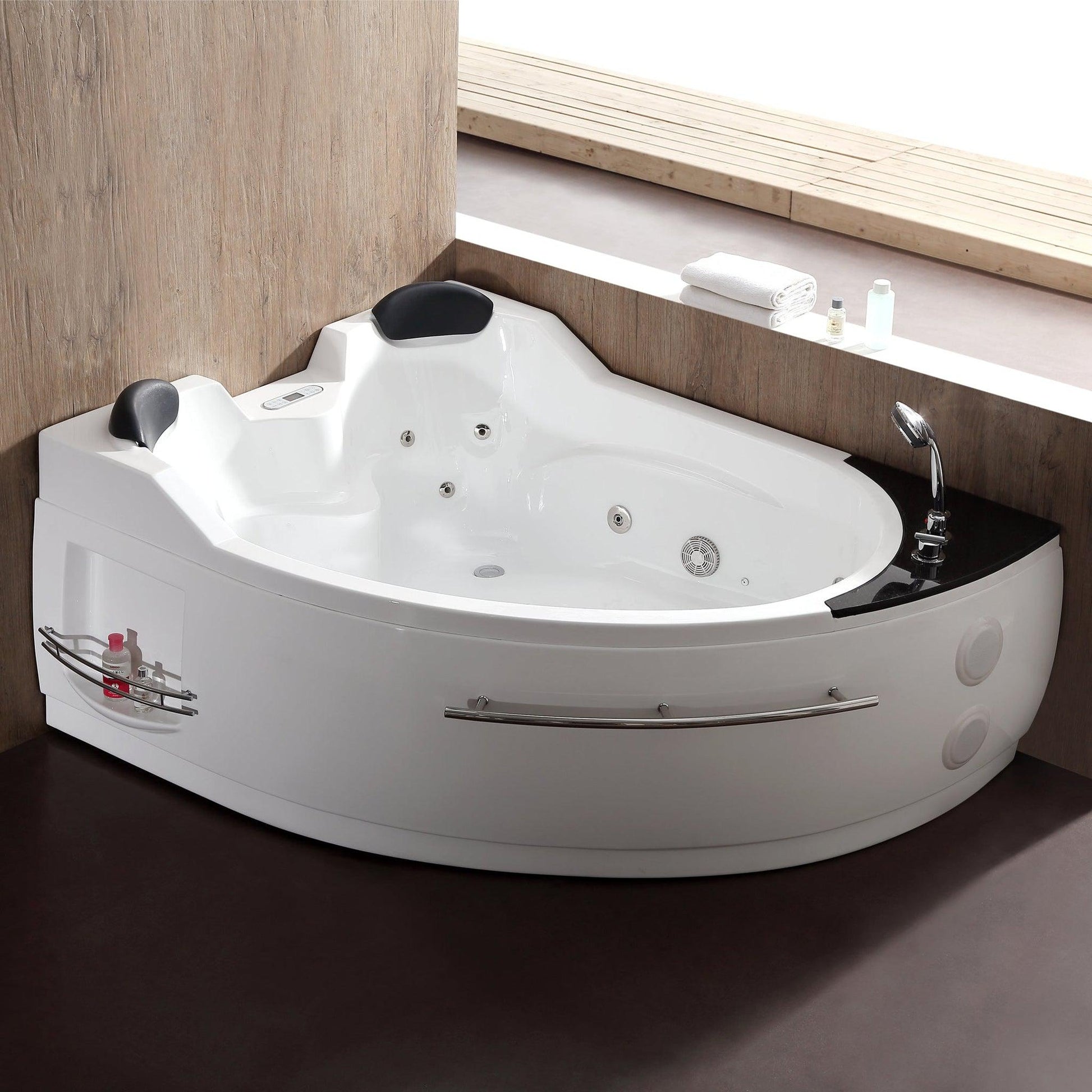 Eago Right Corner Whirlpool 5.5 ft Acrylic White Bathtub