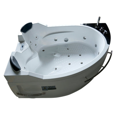 Eago Right Corner Whirlpool 5.5 ft Acrylic White Bathtub