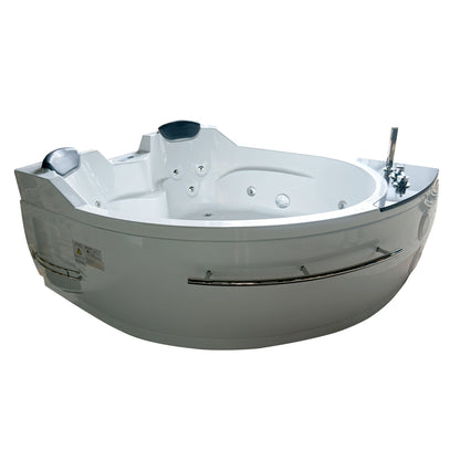 Eago Right Corner Whirlpool 5.5 ft Acrylic White Bathtub
