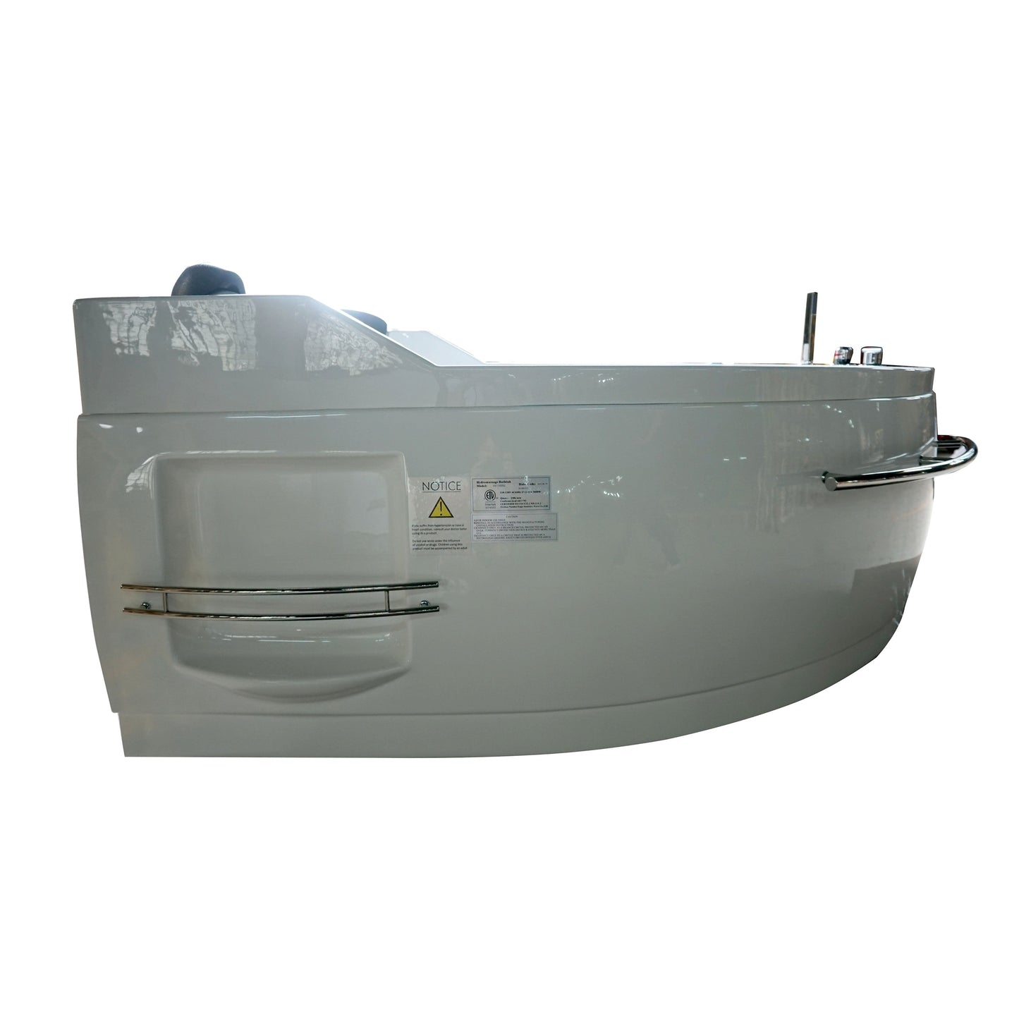 Eago Right Corner Whirlpool 5.5 ft Acrylic White Bathtub