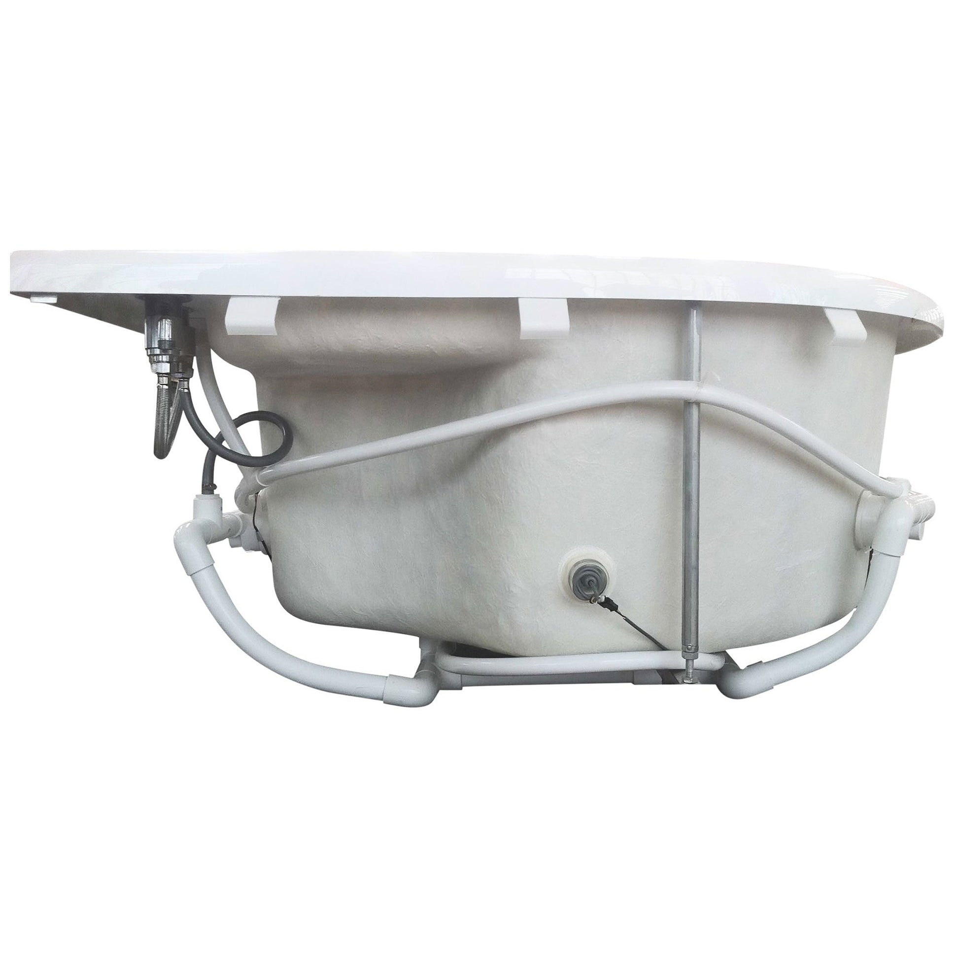 Eago Right Corner Whirlpool 6 ft Acrylic White Bathtub