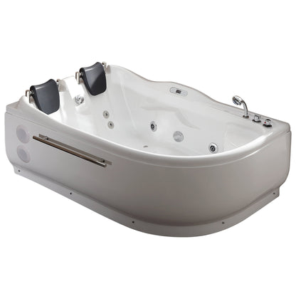 Eago Right Corner Whirlpool 6 ft Acrylic White Bathtub