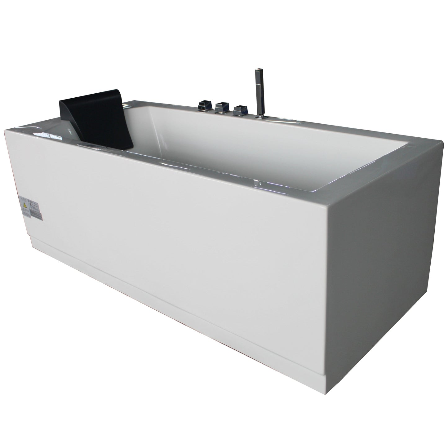 Eago Right Drain Whirlpool 5 ft Acrylic White Rectangular Bathtub with Fixtures