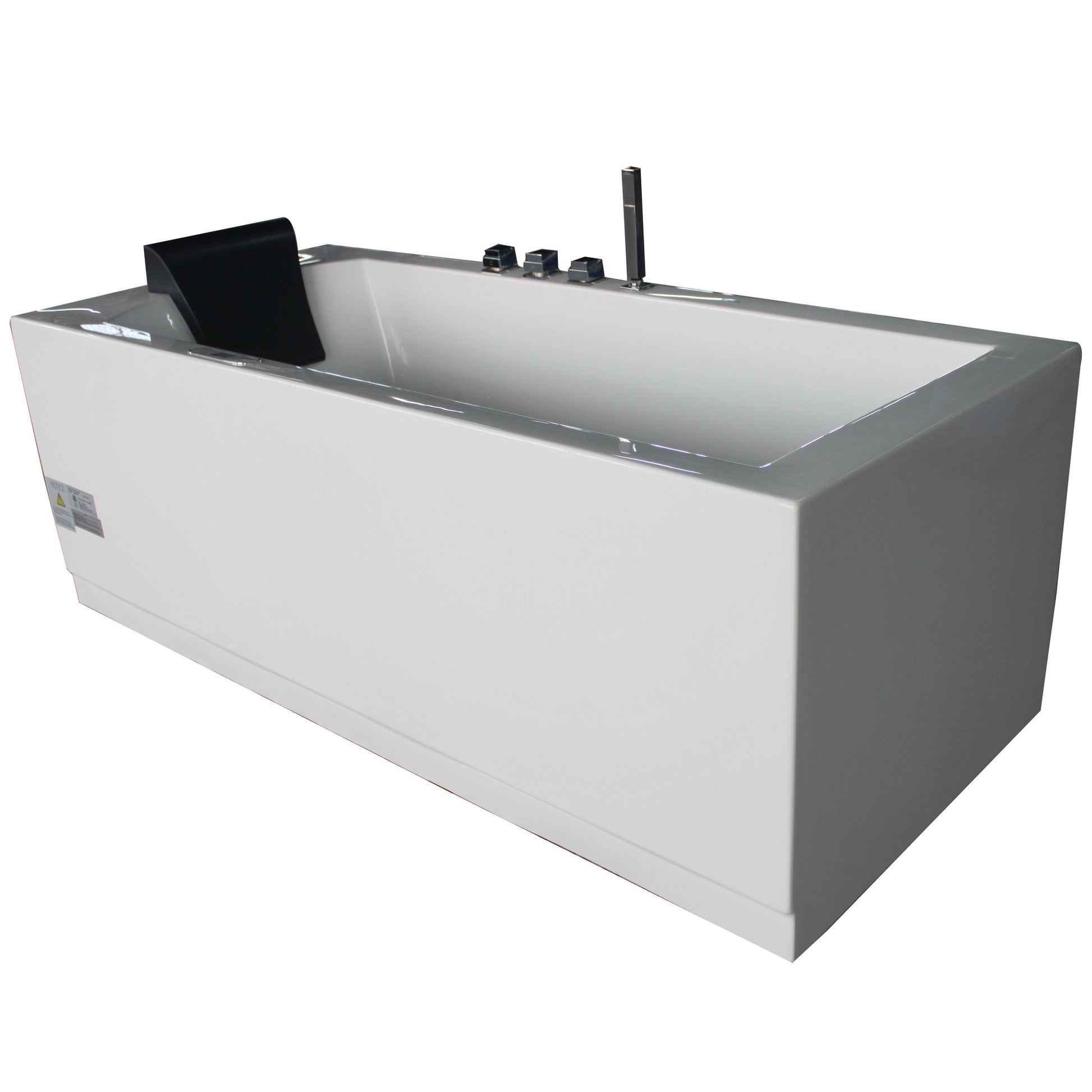 Eago Right Drain Whirlpool 5 ft Acrylic White Rectangular Bathtub with Fixtures