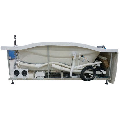 Eago Right Drain Whirlpool 6 ft Acrylic White Bathtub with Fixtures
