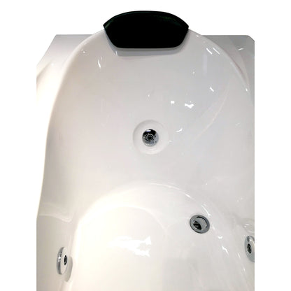 Eago Right Drain Whirlpool 6 ft Acrylic White Bathtub with Fixtures