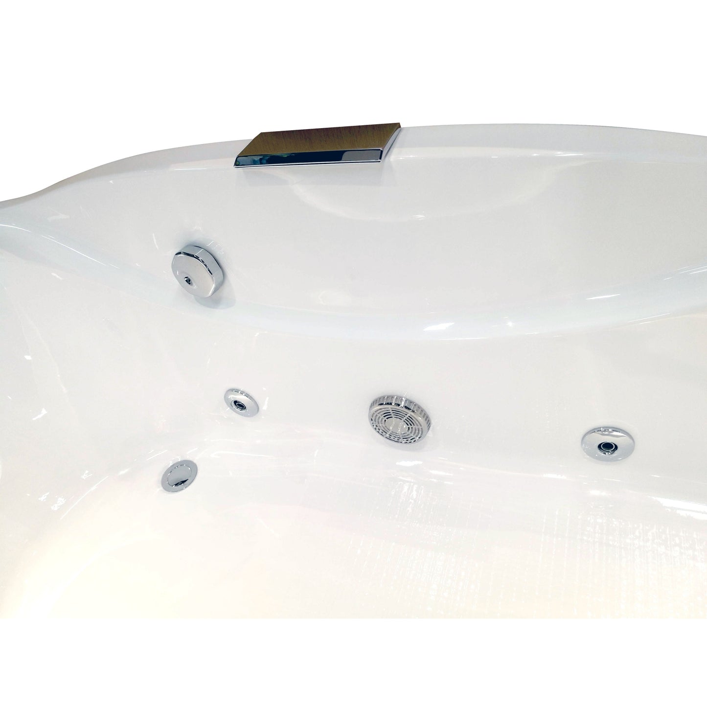 Eago Right Drain Whirlpool 6 ft Acrylic White Bathtub with Fixtures