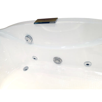Eago Right Drain Whirlpool 6 ft Acrylic White Bathtub with Fixtures