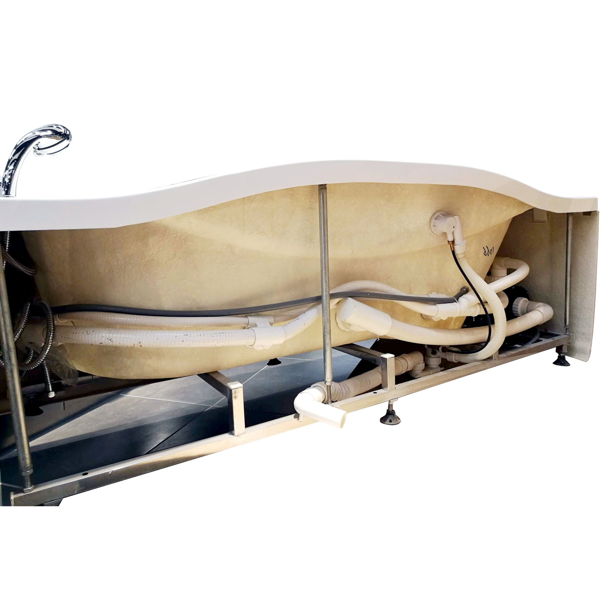 Eago Right Drain Whirlpool 6 ft Acrylic White Bathtub with Fixtures