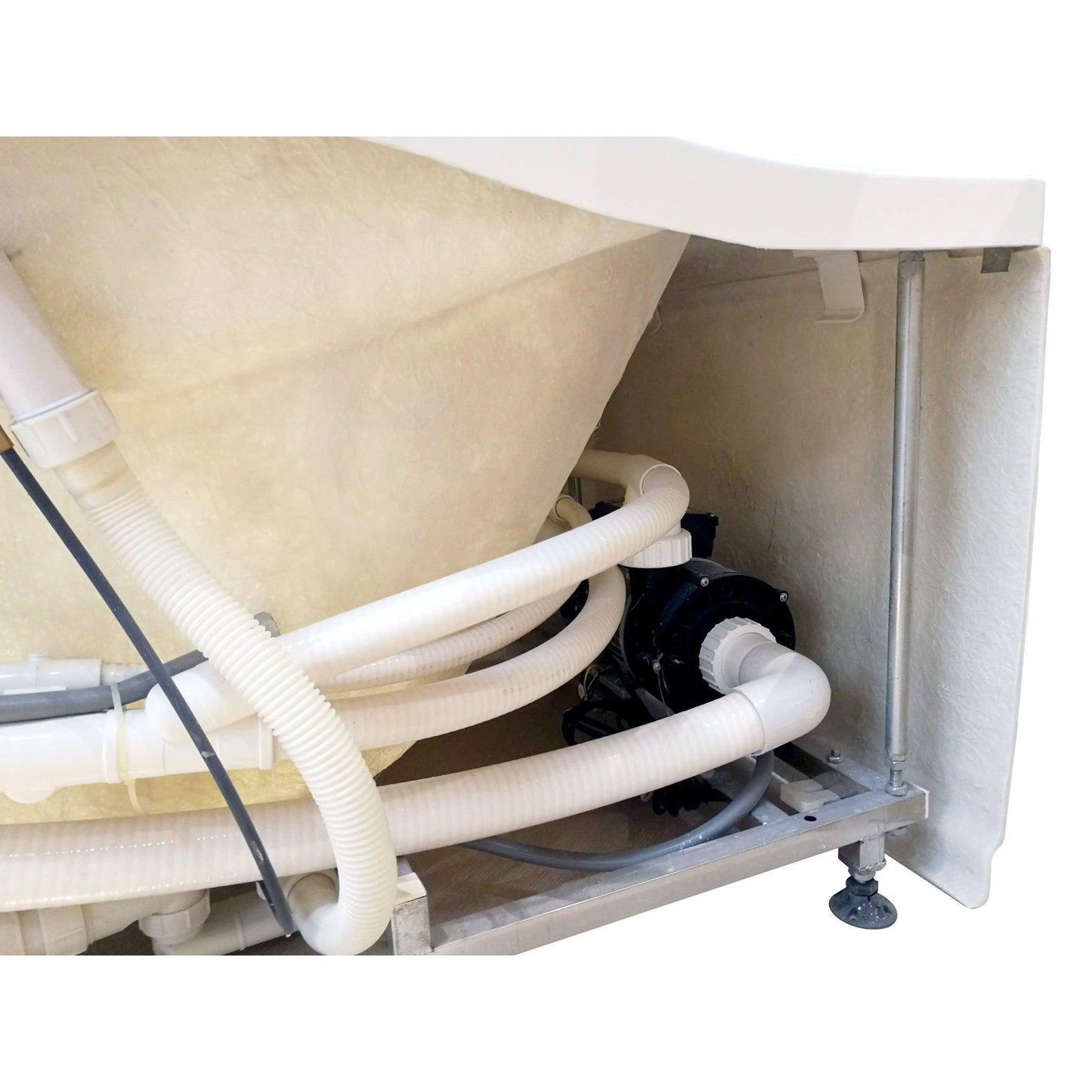 Eago Right Drain Whirlpool 6 ft Acrylic White Bathtub with Fixtures