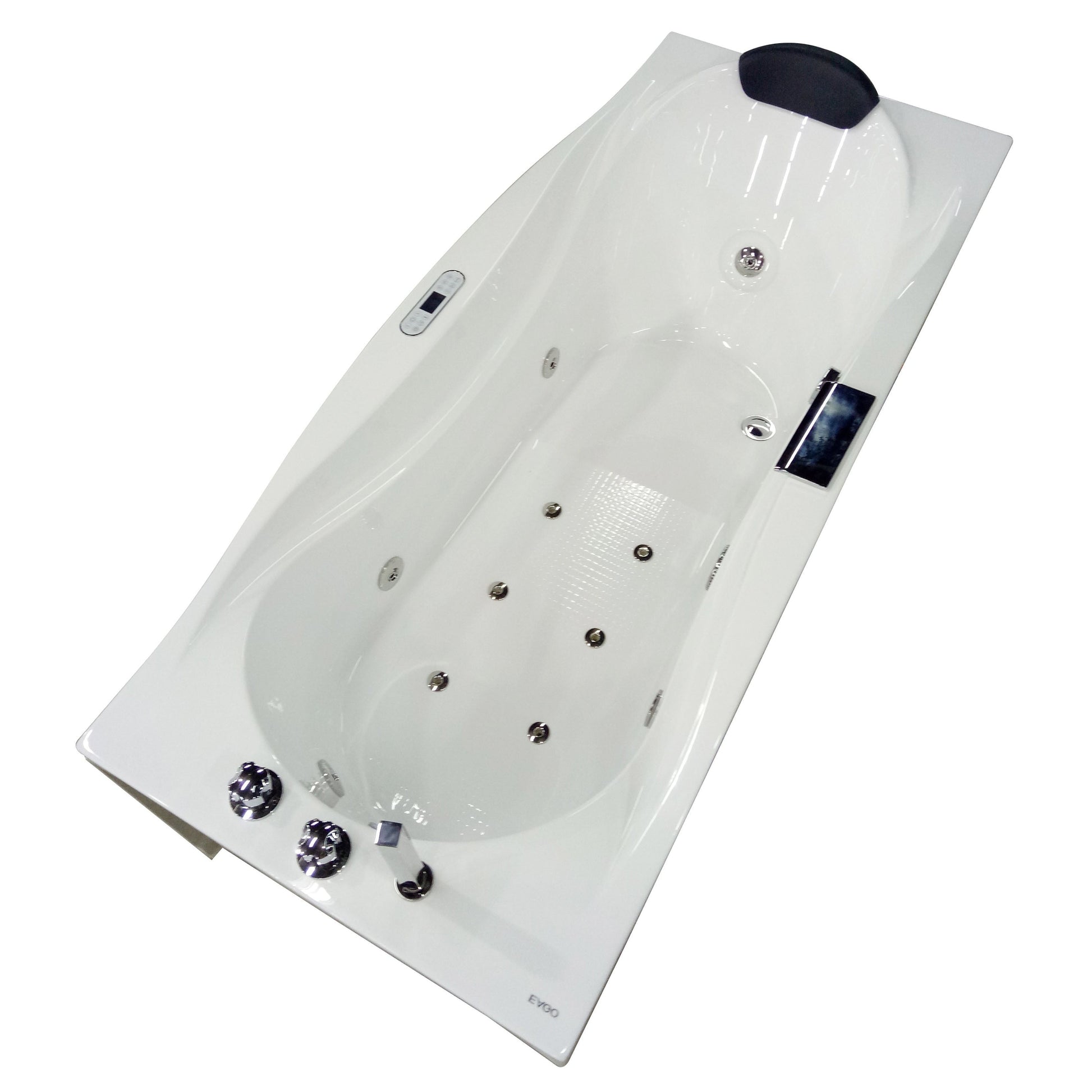 Eago Right Drain Whirlpool 6 ft Acrylic White Bathtub with Fixtures