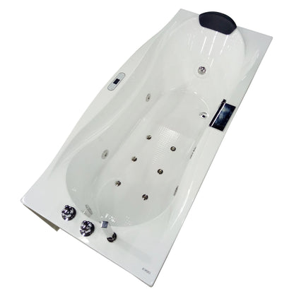 Eago Right Drain Whirlpool 6 ft Acrylic White Bathtub with Fixtures