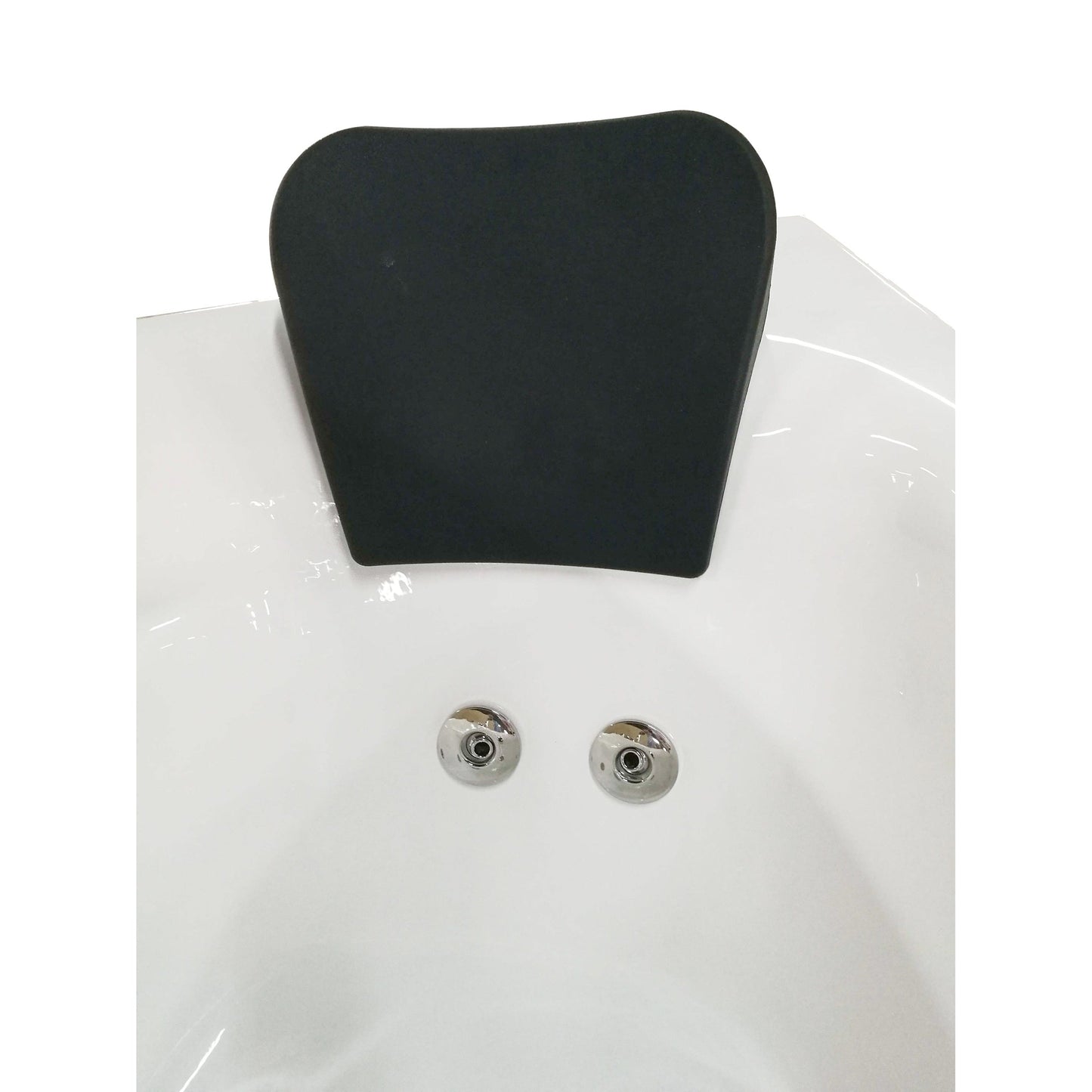 Eago Single Person Corner Whirlpool 5" Acrylic White Bathtub Drain on Left
