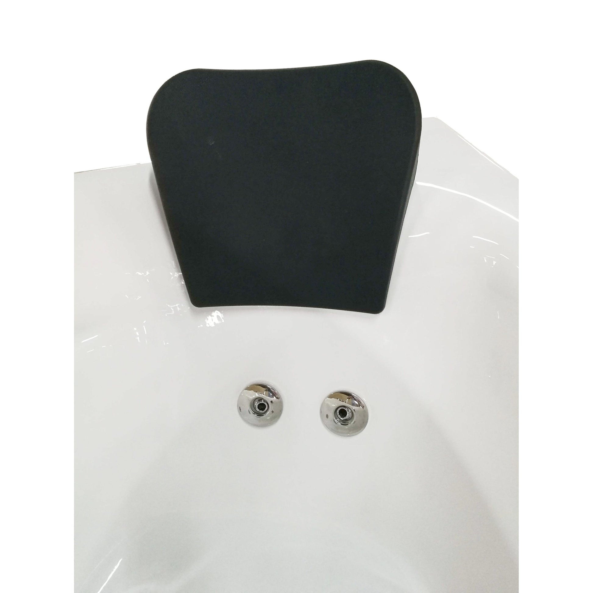 Eago Single Person Corner Whirlpool 5" Acrylic White Bathtub Drain on Left