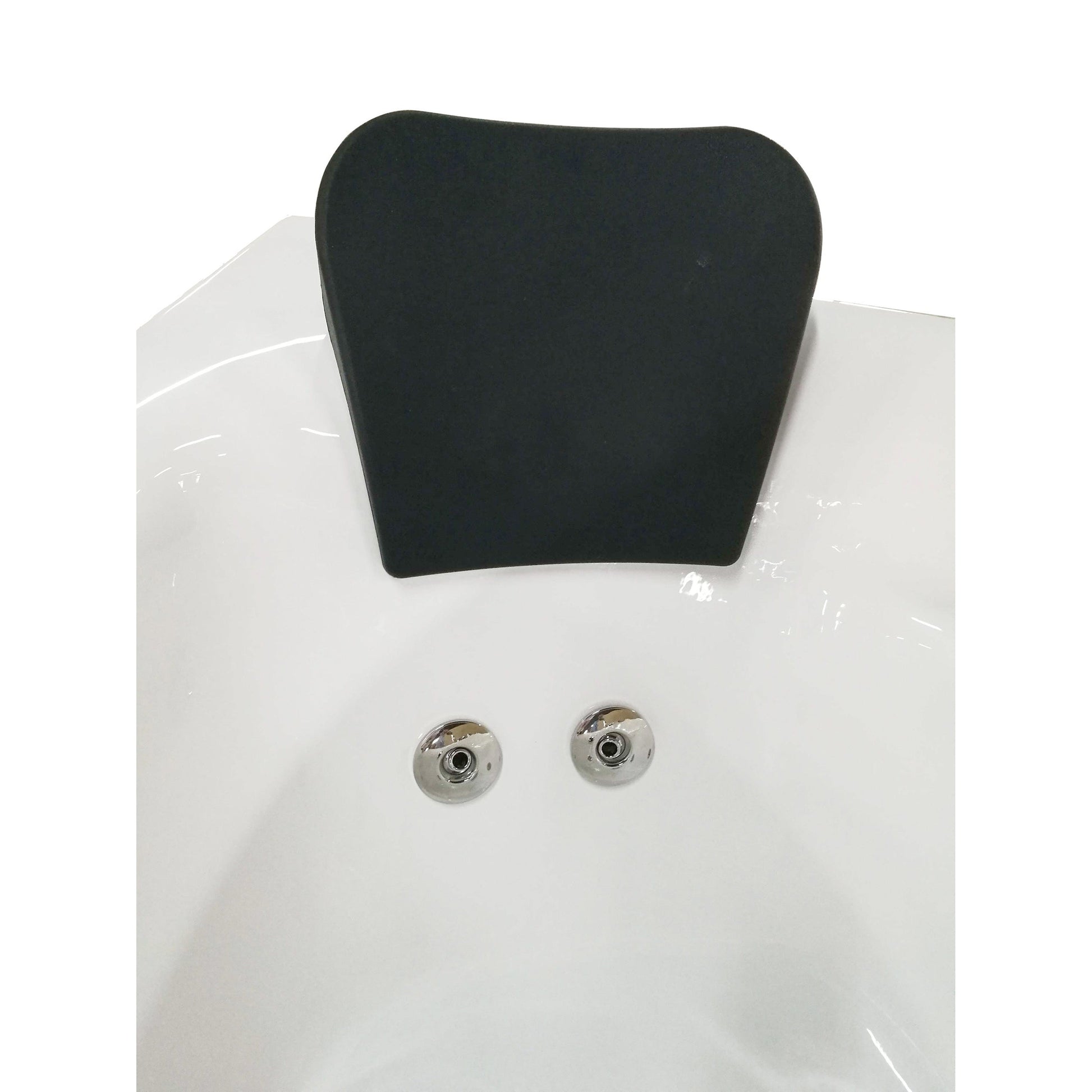 Eago Single Person Corner Whirlpool 5" Acrylic White Bathtub Drain on Right