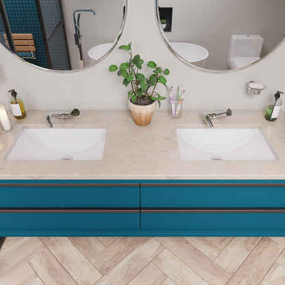 Eago Undermount 22"x15" Rectangular White Ceramic Bathroom Sink