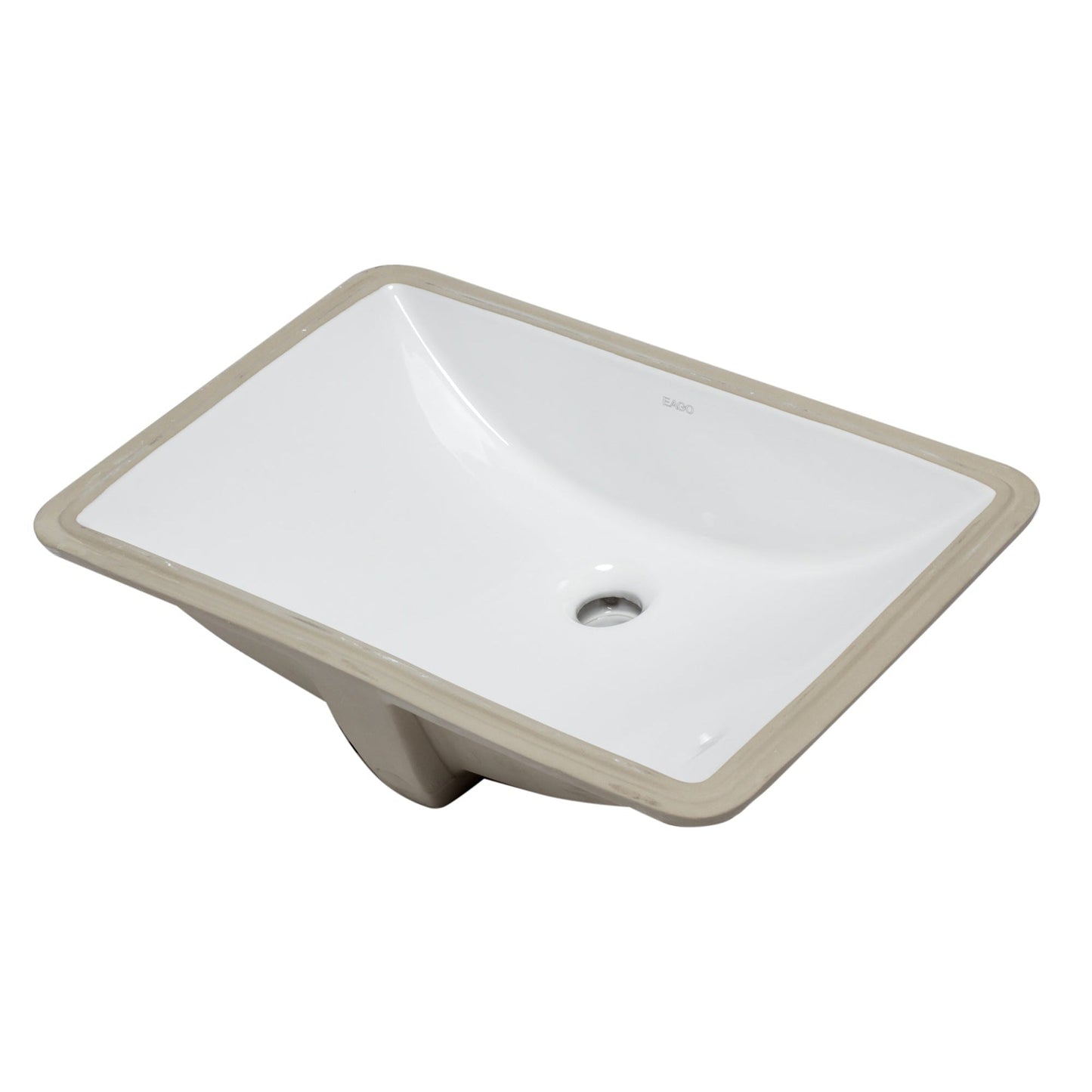 Eago Undermount 22"x15" Rectangular White Ceramic Bathroom Sink