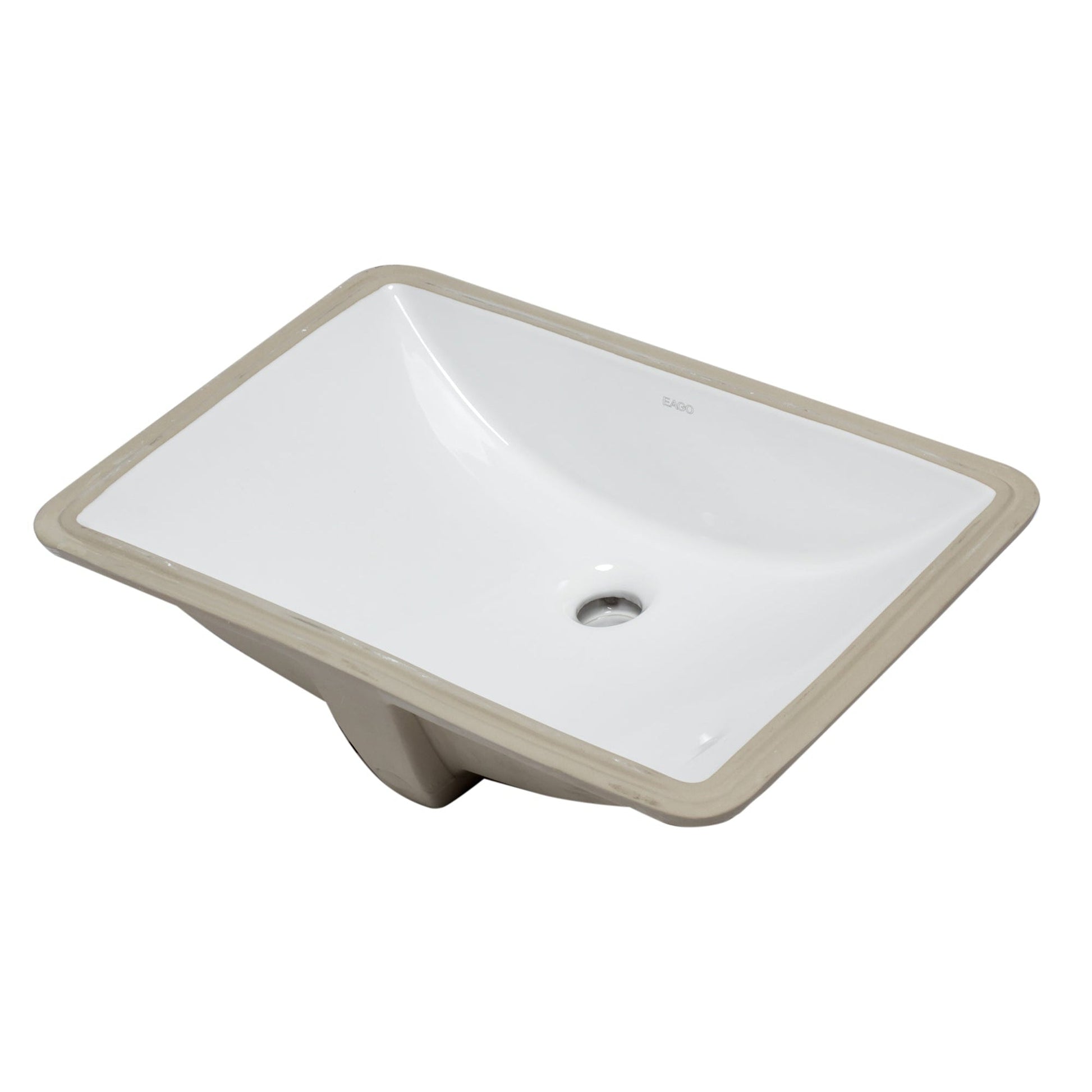 Eago Undermount 22"x15" Rectangular White Ceramic Bathroom Sink