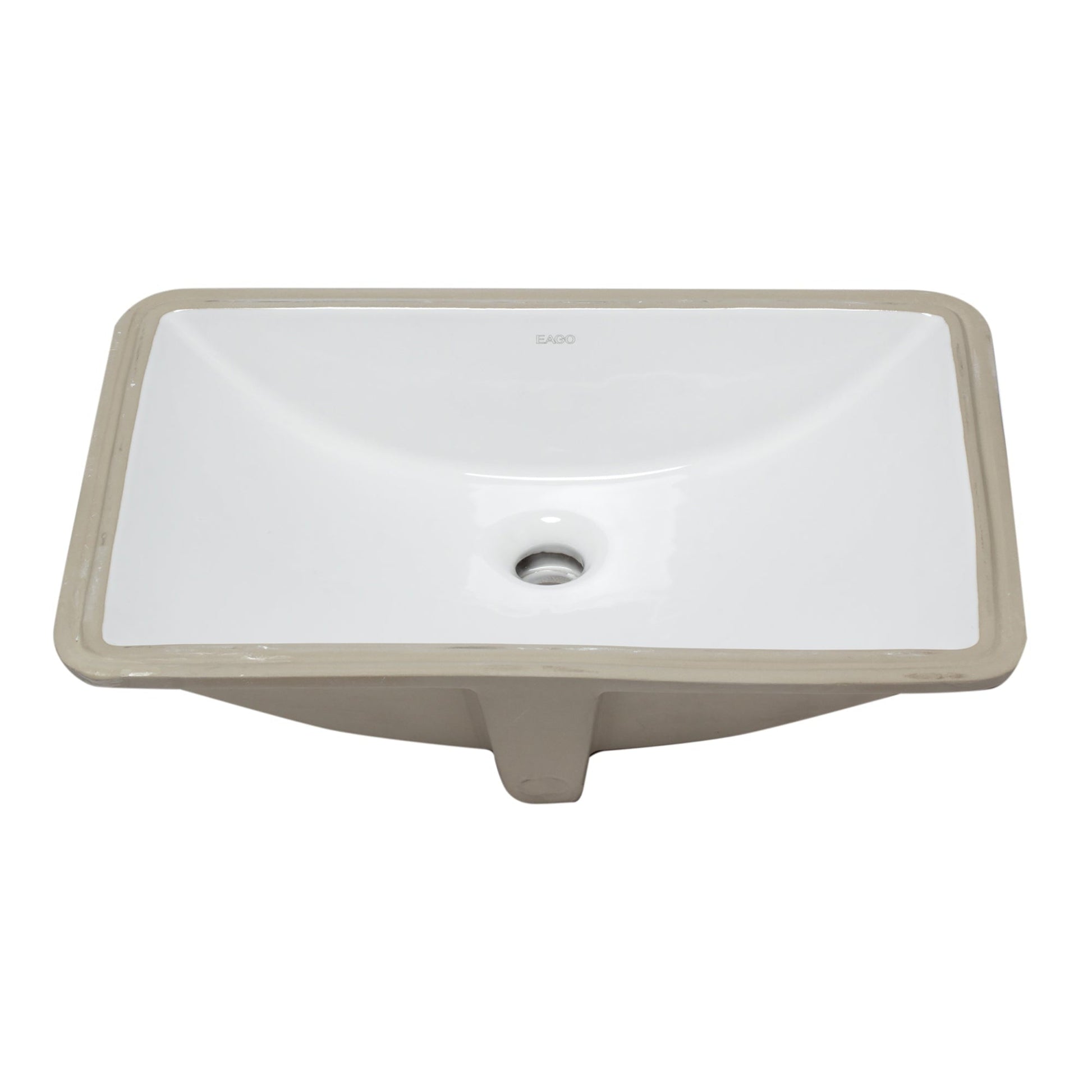 Eago Undermount 22"x15" Rectangular White Ceramic Bathroom Sink