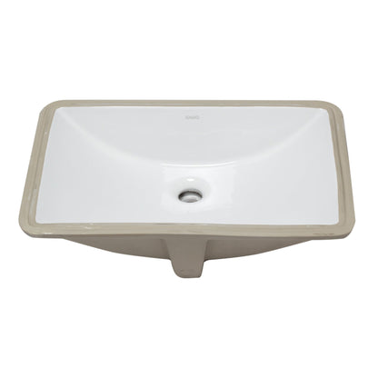 Eago Undermount 22"x15" Rectangular White Ceramic Bathroom Sink