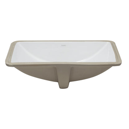 Eago Undermount 22"x15" Rectangular White Ceramic Bathroom Sink