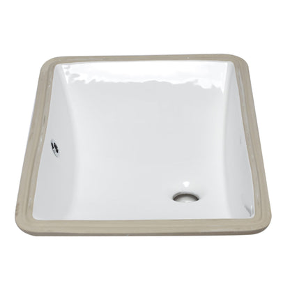 Eago Undermount 22"x15" Rectangular White Ceramic Bathroom Sink