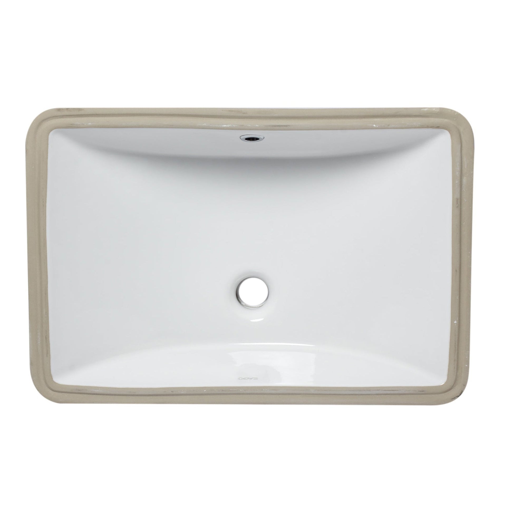 Eago Undermount 22"x15" Rectangular White Ceramic Bathroom Sink