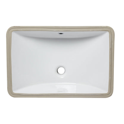 Eago Undermount 22"x15" Rectangular White Ceramic Bathroom Sink
