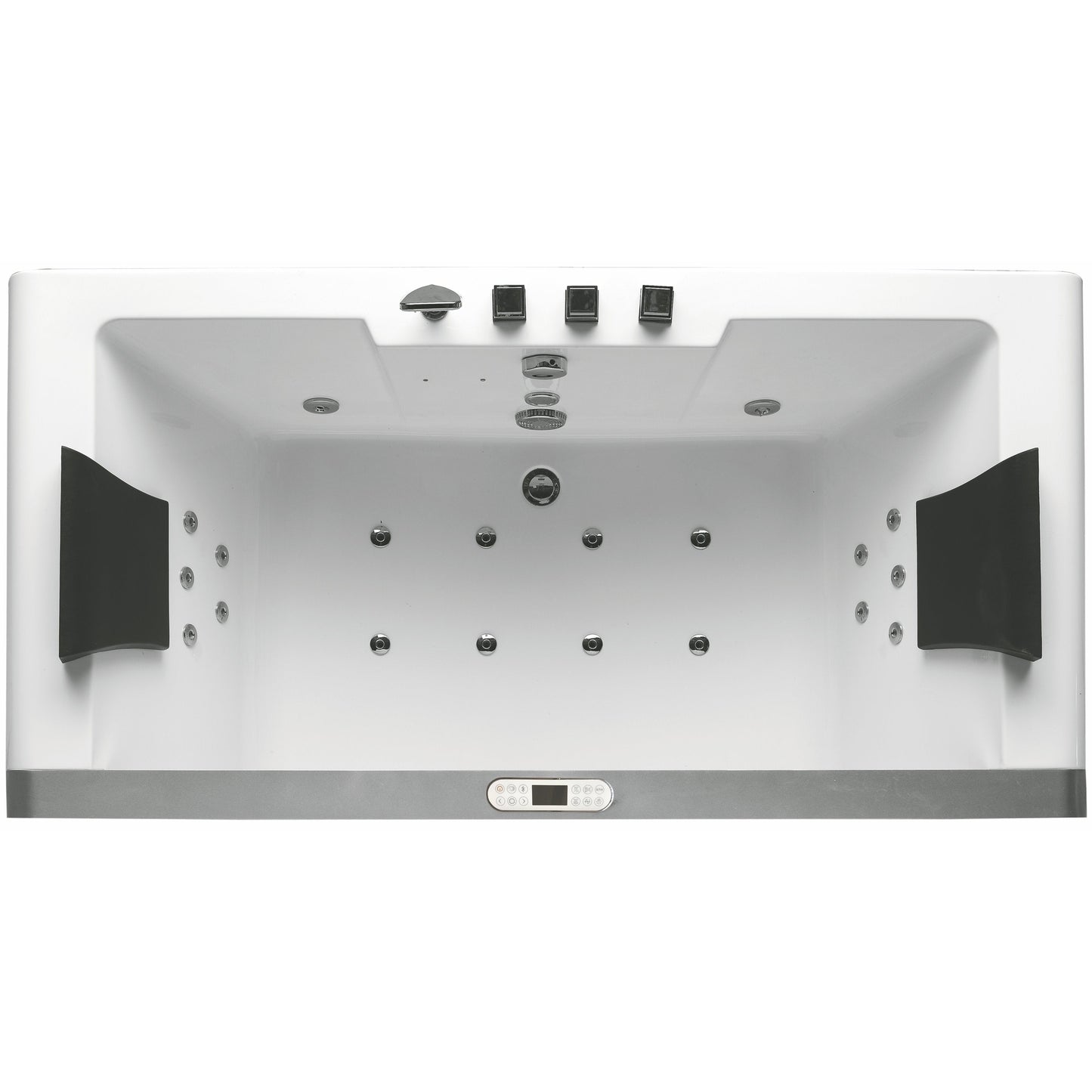 Eago Whirlpool 6 ft Clear Rectangular Acrylic White Bathtub for Two