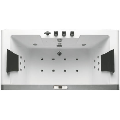 Eago Whirlpool 6 ft Clear Rectangular Acrylic White Bathtub for Two