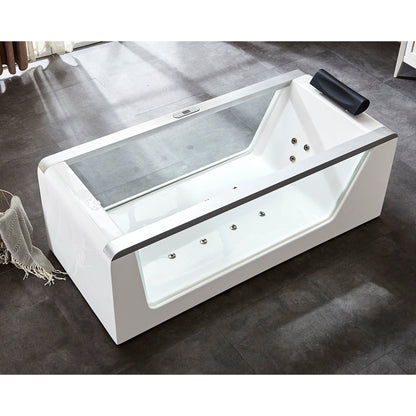 Eago Whirlpool 6 ft Rectangular Acrylic White Bathtub