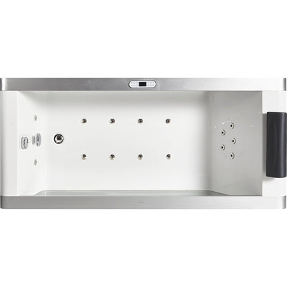 Eago Whirlpool 6 ft Rectangular Acrylic White Bathtub