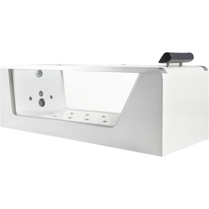 Eago Whirlpool 6 ft Rectangular Acrylic White Bathtub