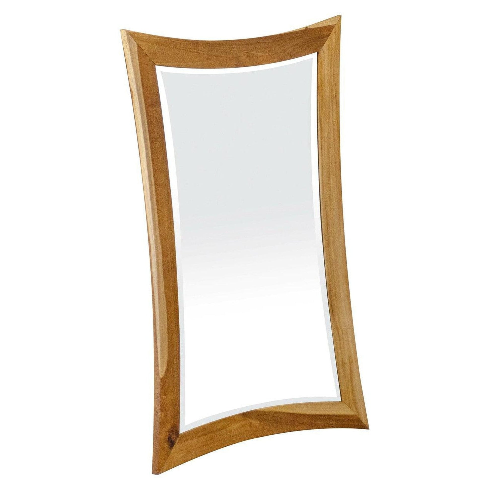 EcoDecors Curvature 24" x 35" EarthyTeak Solid Teak Wood Fully Assembled Wall Mirror