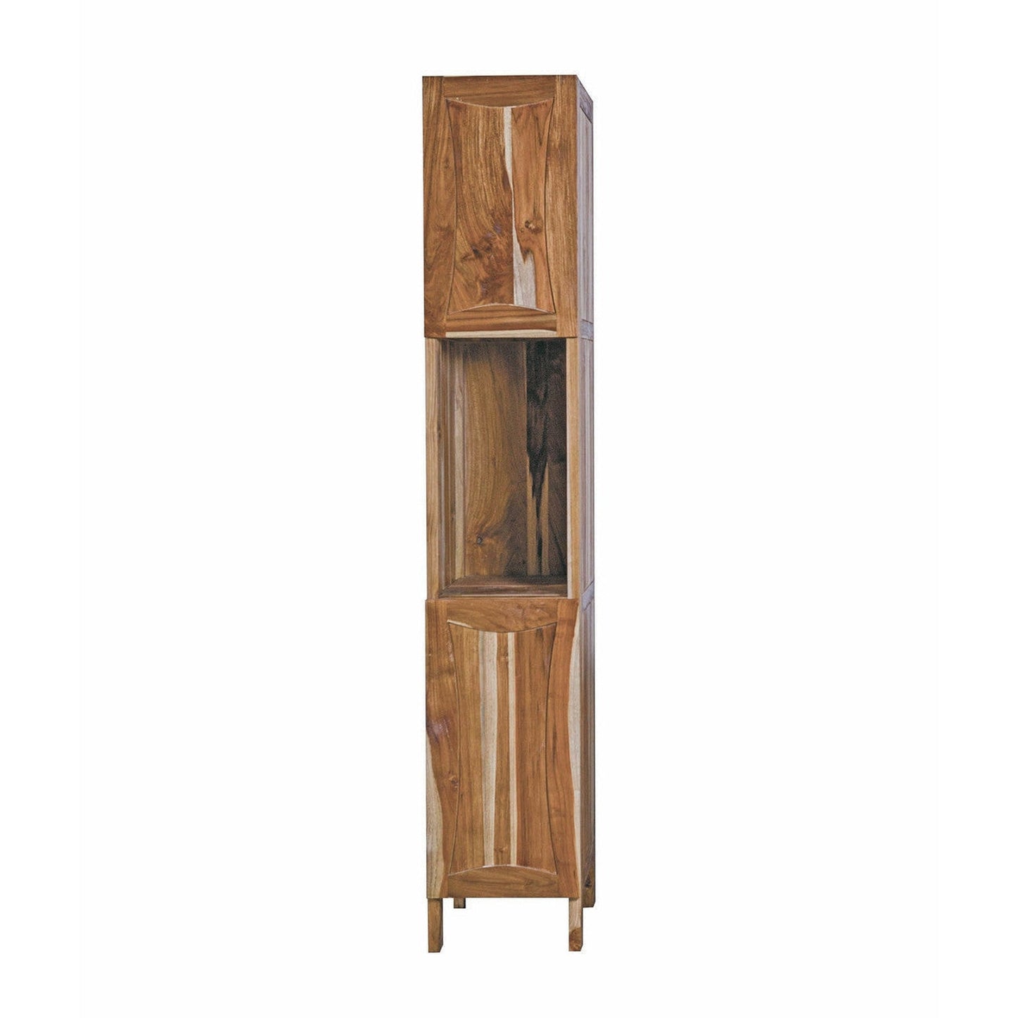 EcoDecors Curvature 79" EarthyTeak Solid Teak Wood Fully Assembled Freestanding Linen Tower
