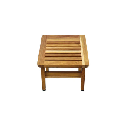 EcoDecors Eleganto 12" EarthyTeak Solid Teak Wood Shaving Foot Rest