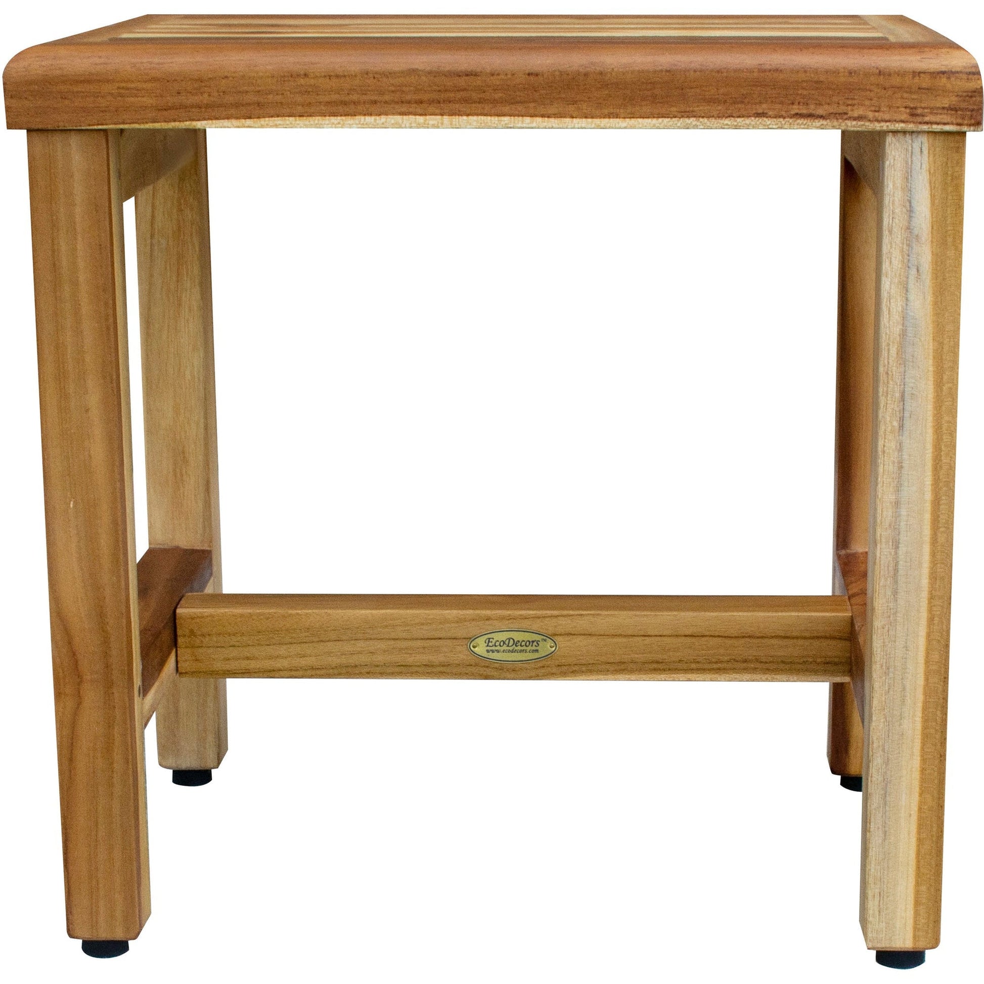 EcoDecors Eleganto 18" EarthyTeak Solid Teak Wood Shower Bench