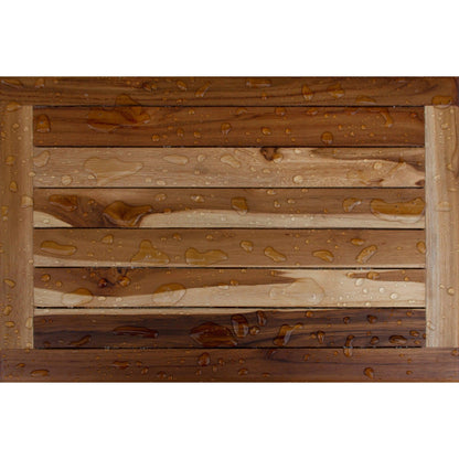 EcoDecors Eleganto 18" EarthyTeak Solid Teak Wood Shower Bench With Shelf