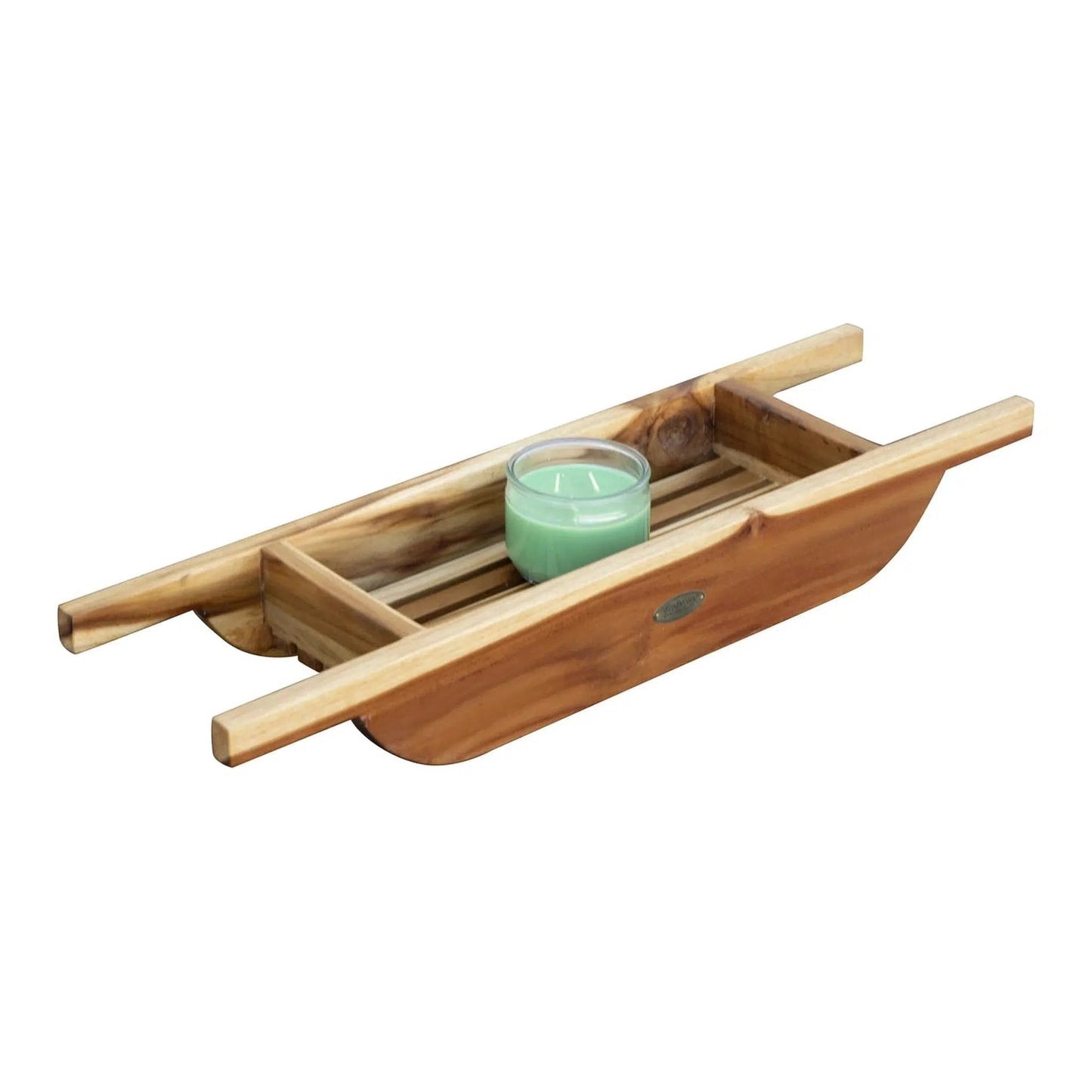 EcoDecors Eleganto 30" EarthyTeak Solid Teak Wood Bath Caddy With Handles