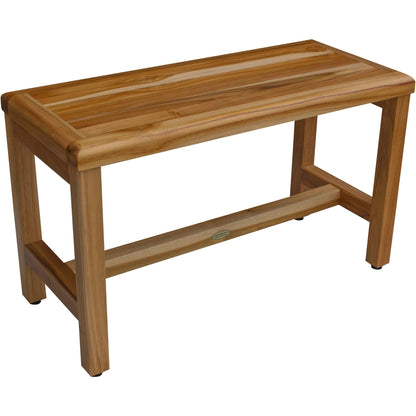 EcoDecors Eleganto 30" EarthyTeak Solid Teak Wood Shower Bench